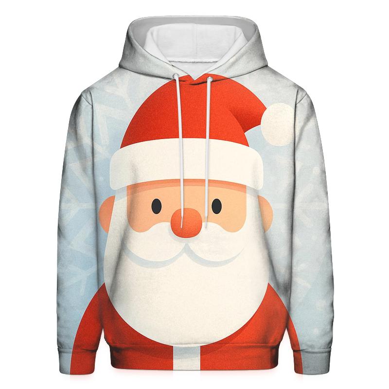 Minimalist Santa Face In Frosted Geometric Halo pullover hoodies