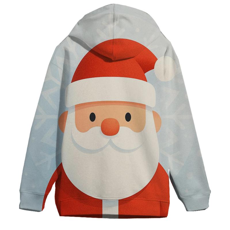 Minimalist Santa Face In Frosted Geometric Halo pullover hoodies