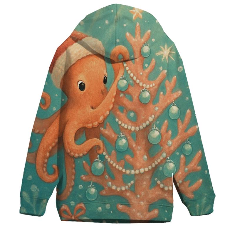 Frosted Ornament Octopus Tree Decorator pullover hoodies