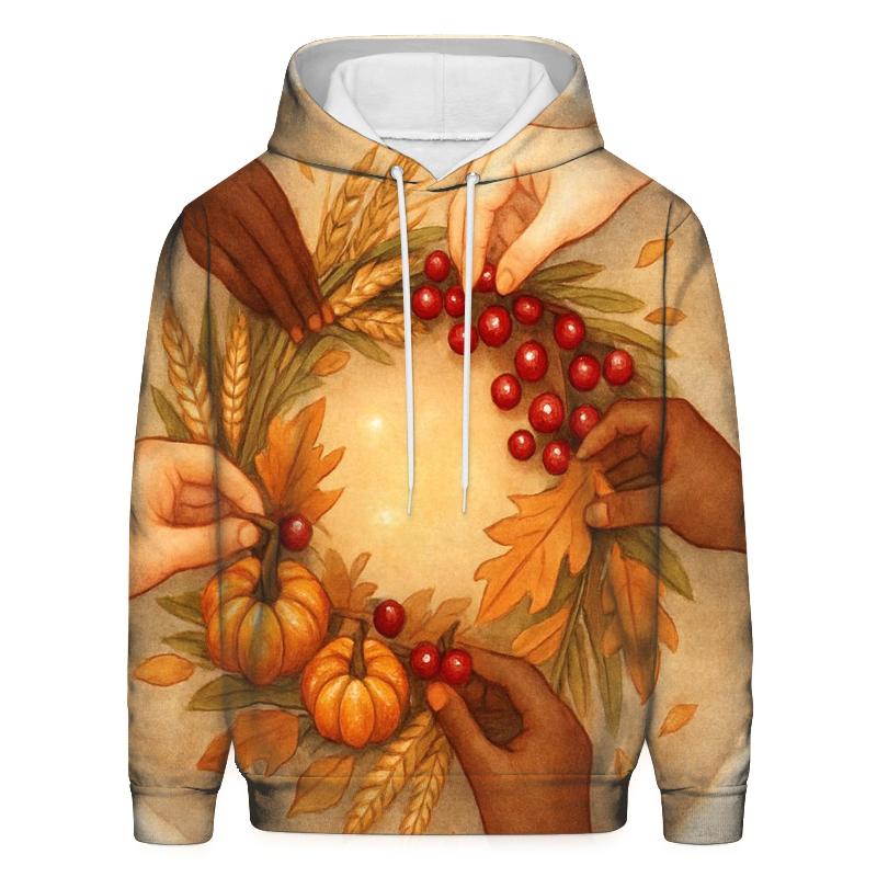 Autumn Wreath Of Shared Hands custom hoodies
