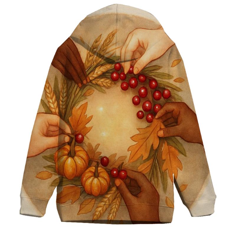 Autumn Wreath Of Shared Hands custom hoodies
