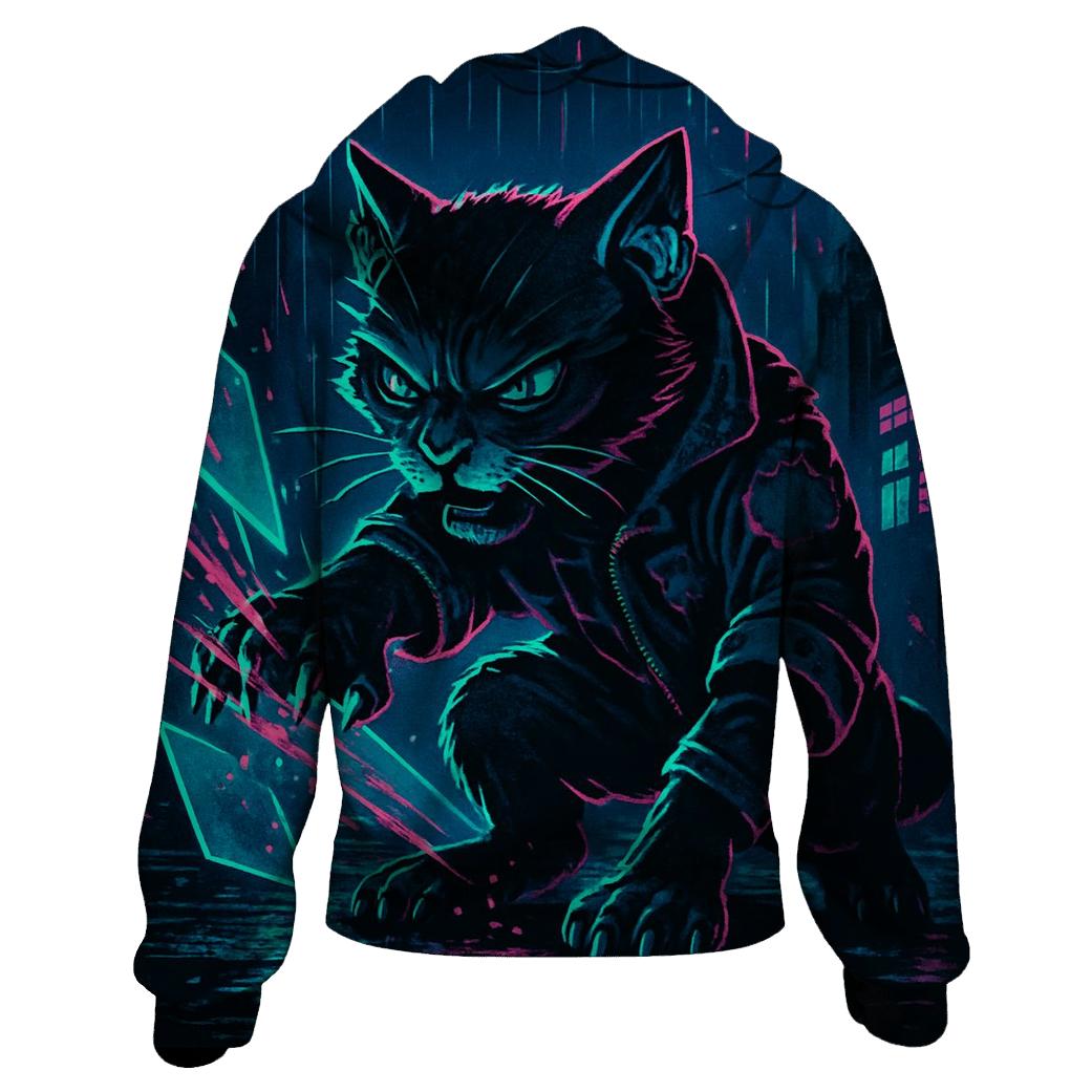 Neon Alley Circuit Breaker Cat hoodie trends
