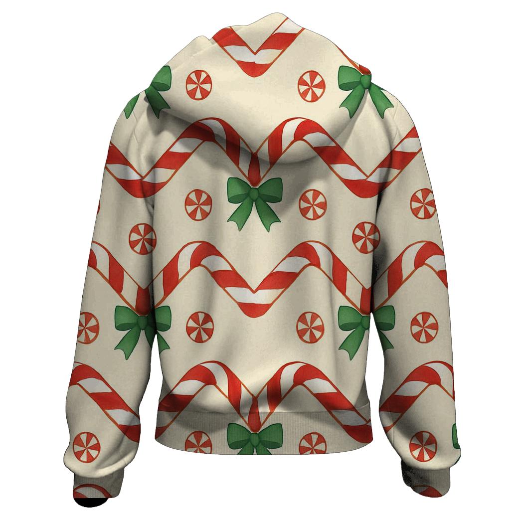 Candy Cane Chevron Stripe On Warm Cream Background lightweight hoodies