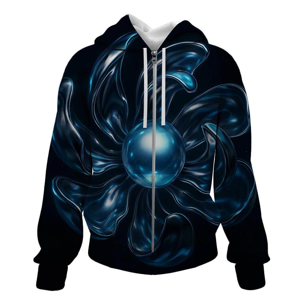 Chrome Bloom Orbit premium hoodies