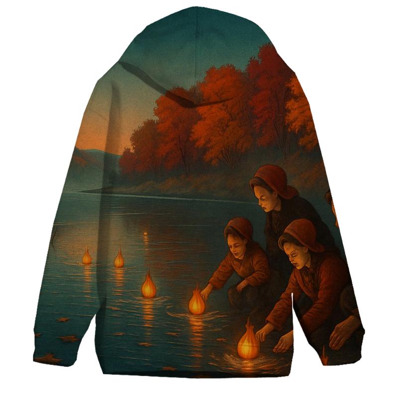 Riverbank Gratitude Lantern Release premium hoodies