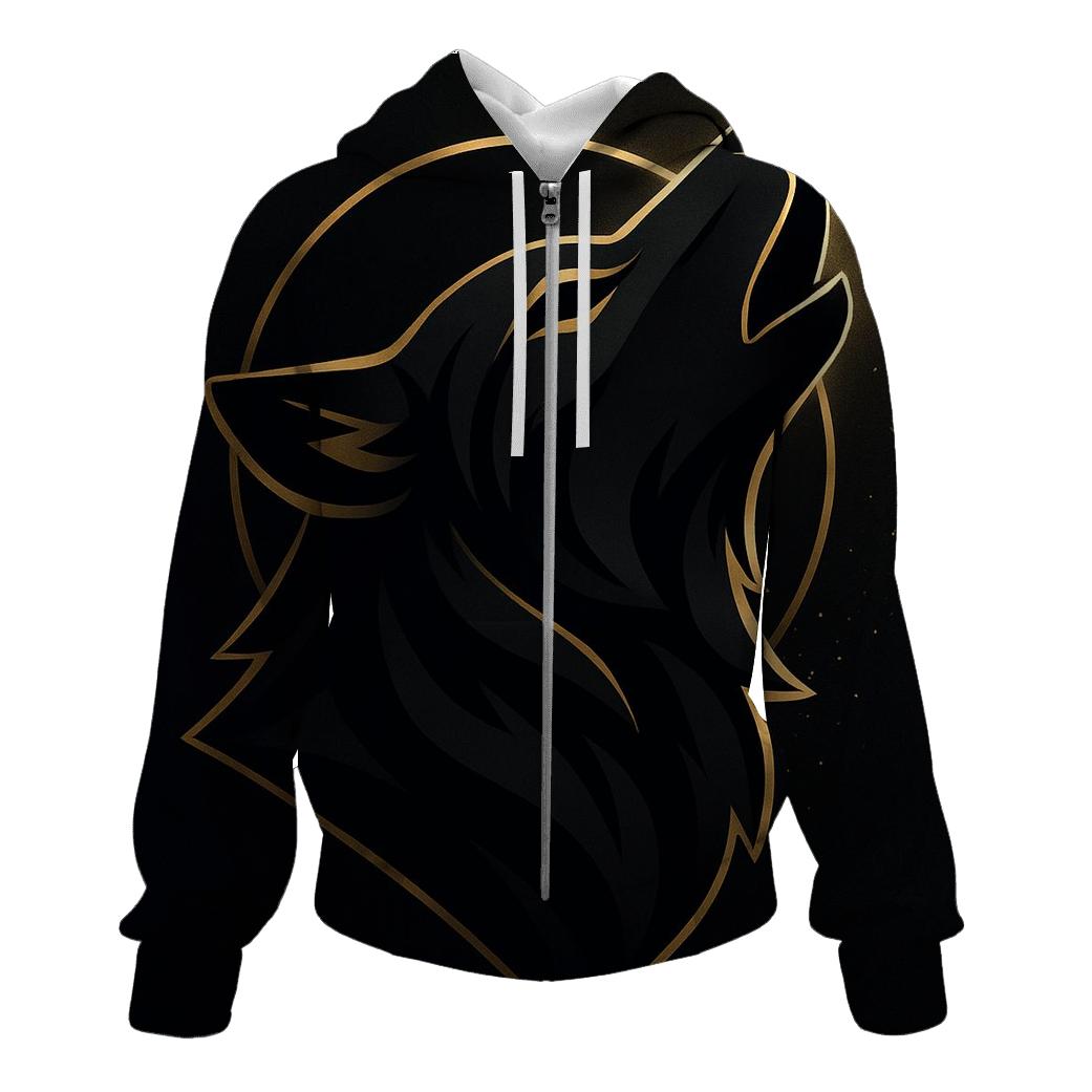 Obsidian Gold Howl Crest embroidered hoodies