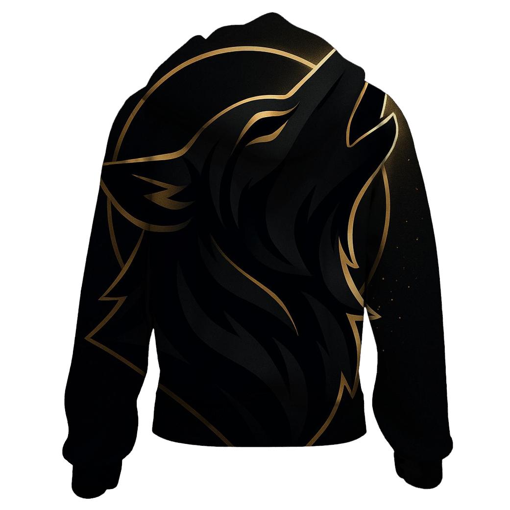 Obsidian Gold Howl Crest embroidered hoodies