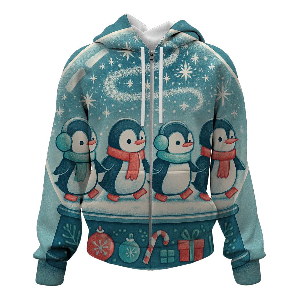 Snow Globe Penguin Parade hoodie designs