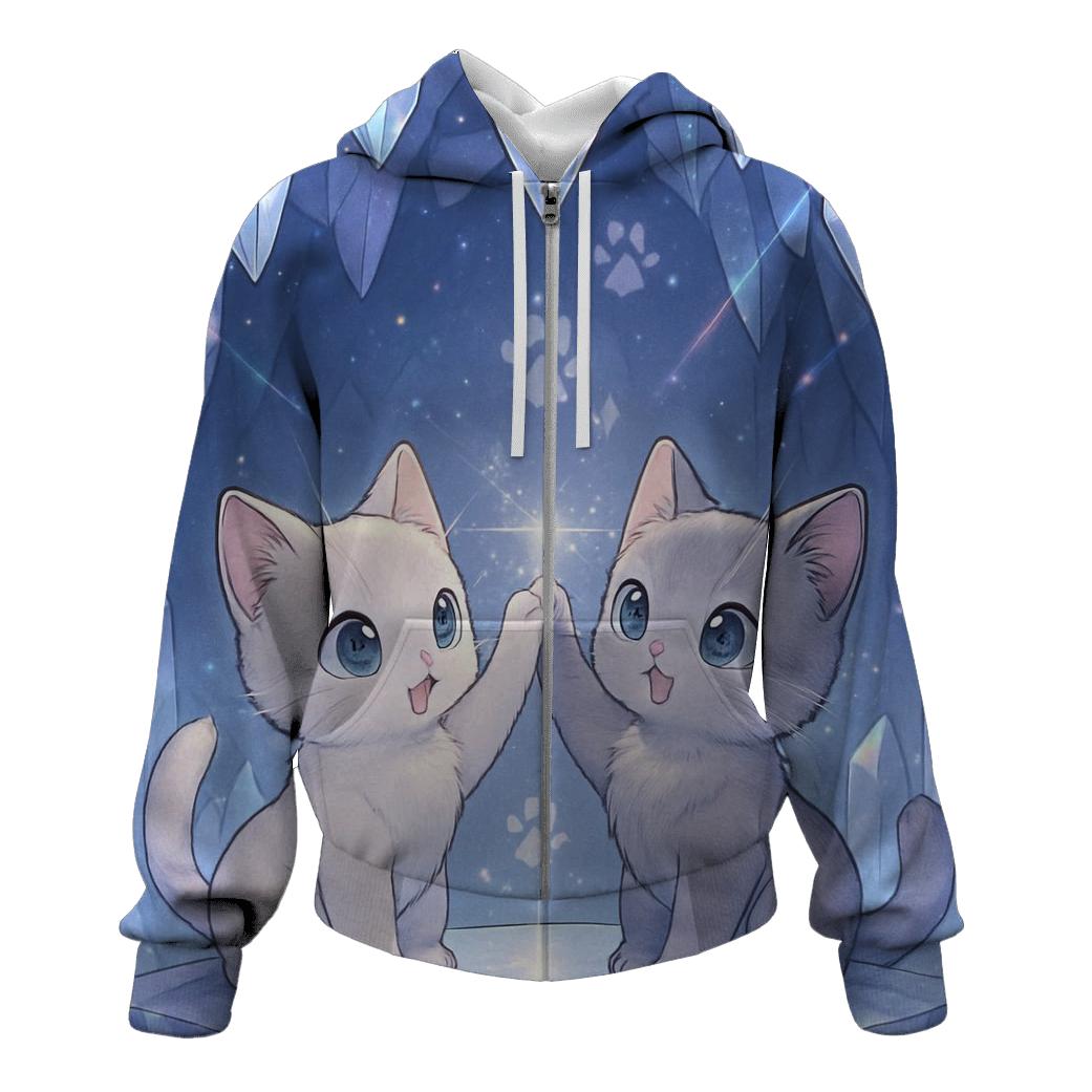 Crystal Cavern Purr Echo zip-up hoodies