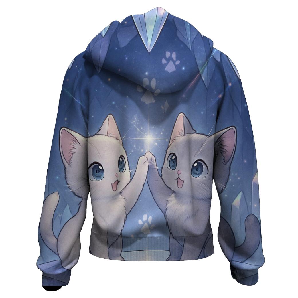 Crystal Cavern Purr Echo zip-up hoodies