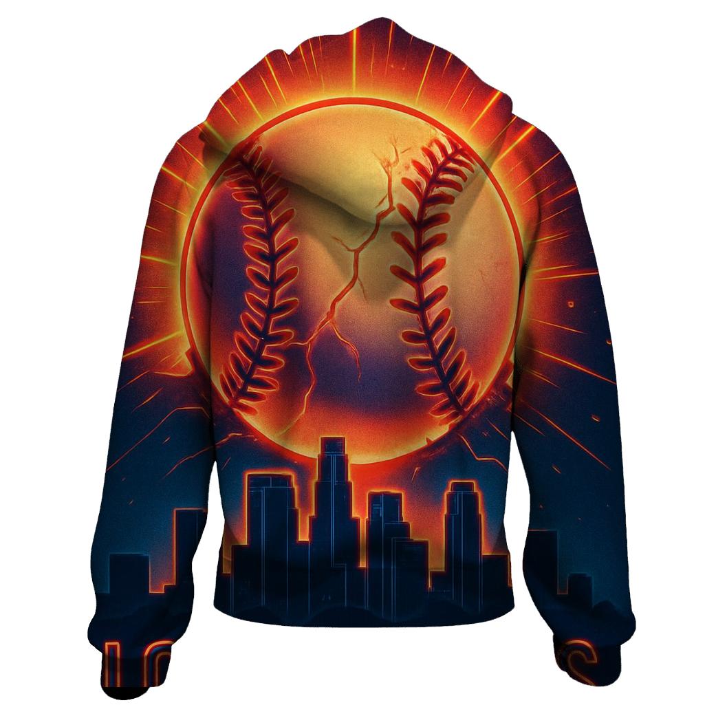 Sunset Seam Skyline Burst embroidered hoodies