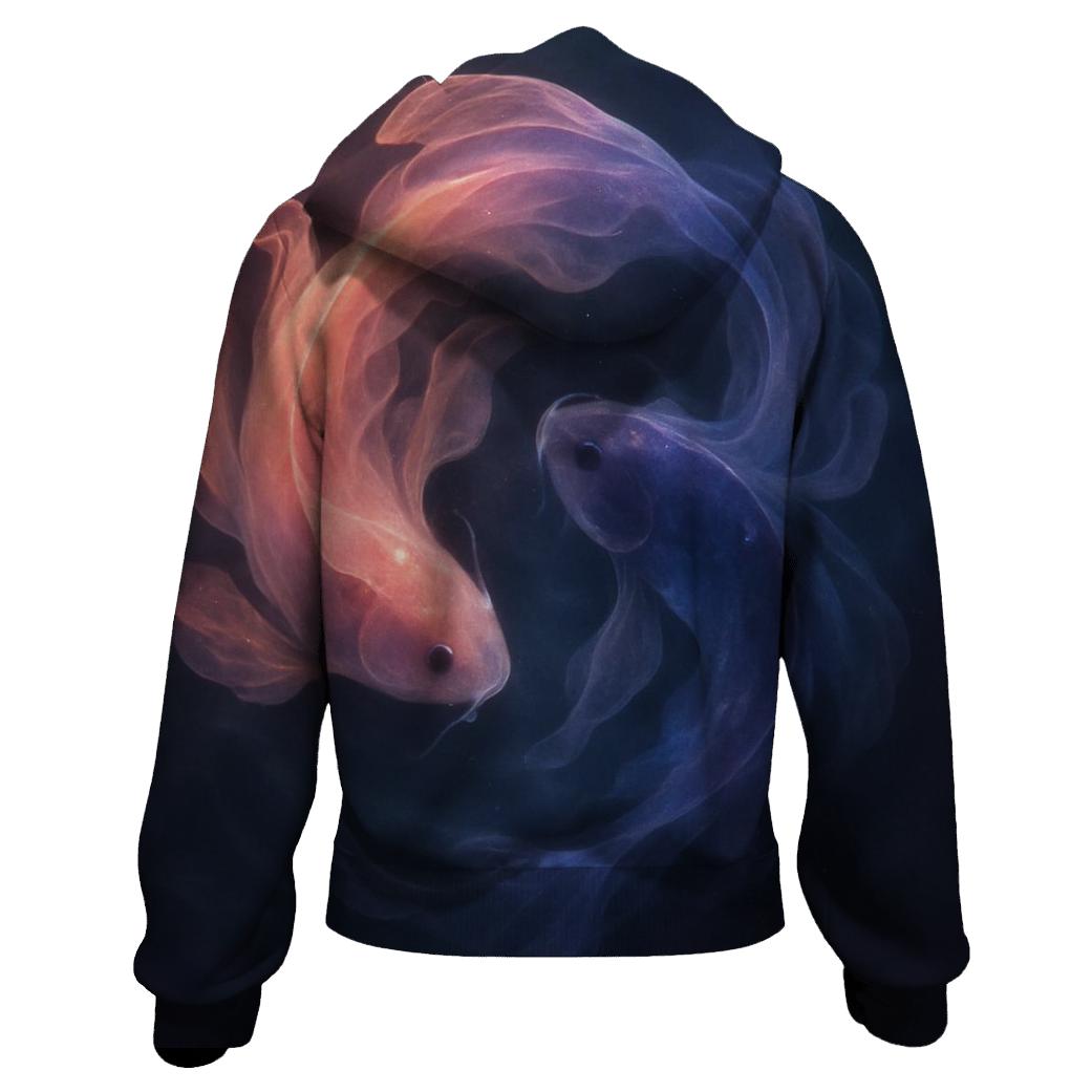 Iridescent Koi Nebula premium hoodies