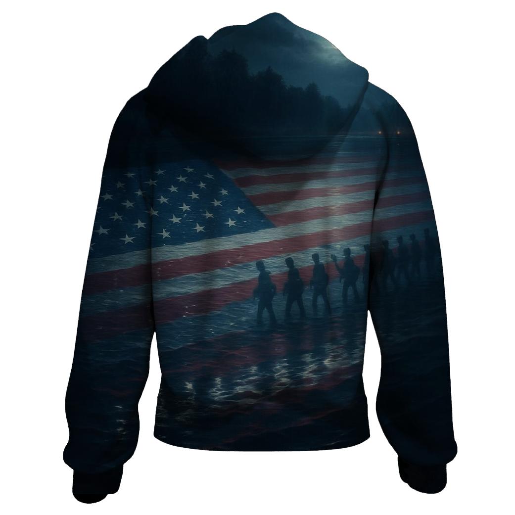 Ghost Platoon In Flag Reflection Water hoodie styles