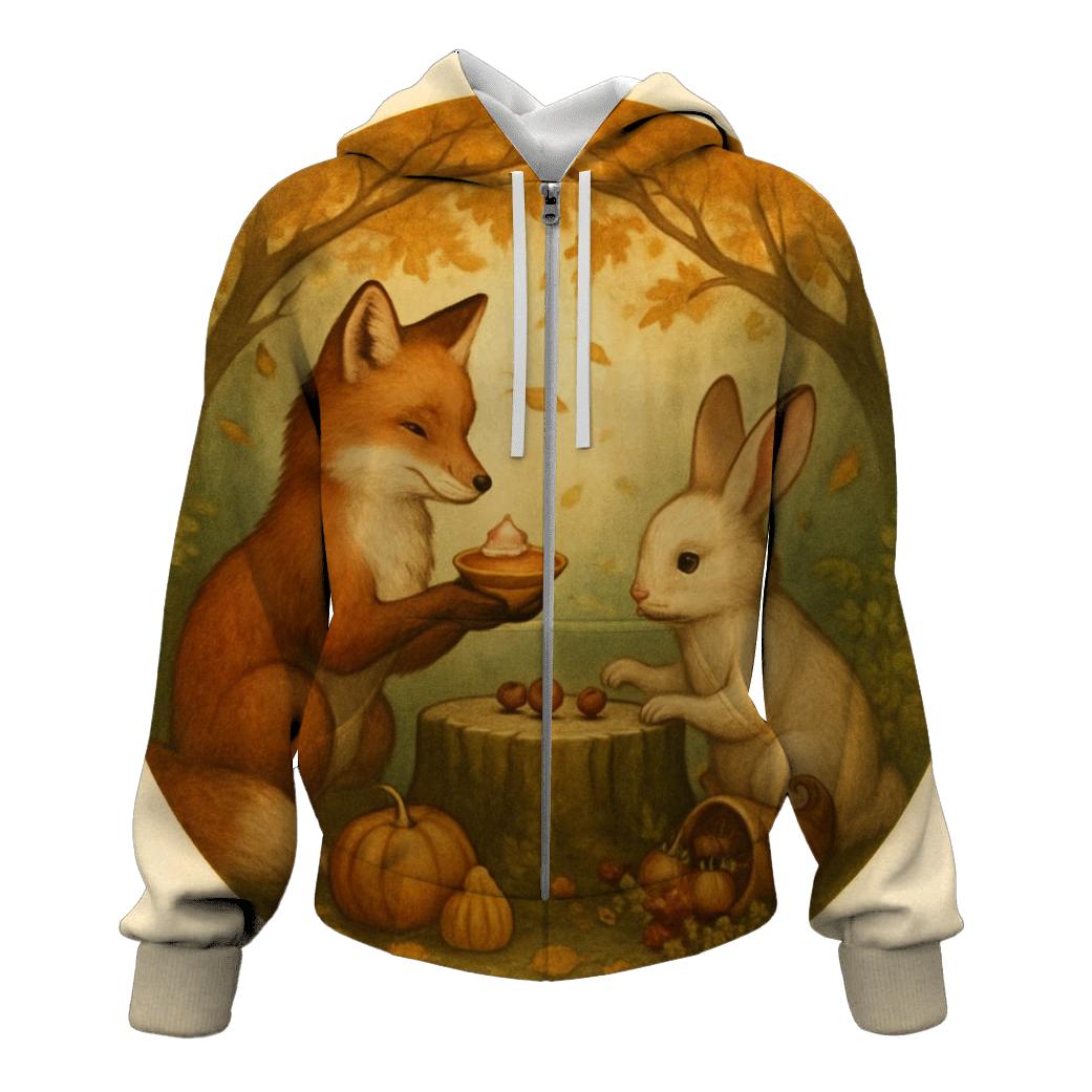 Woodland Feast Under A Leaf Canopy printed hoodies