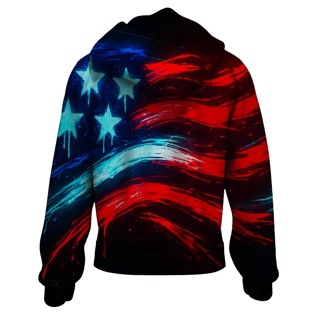 Neon Alley Flag Graffiti Surge hoodie trends