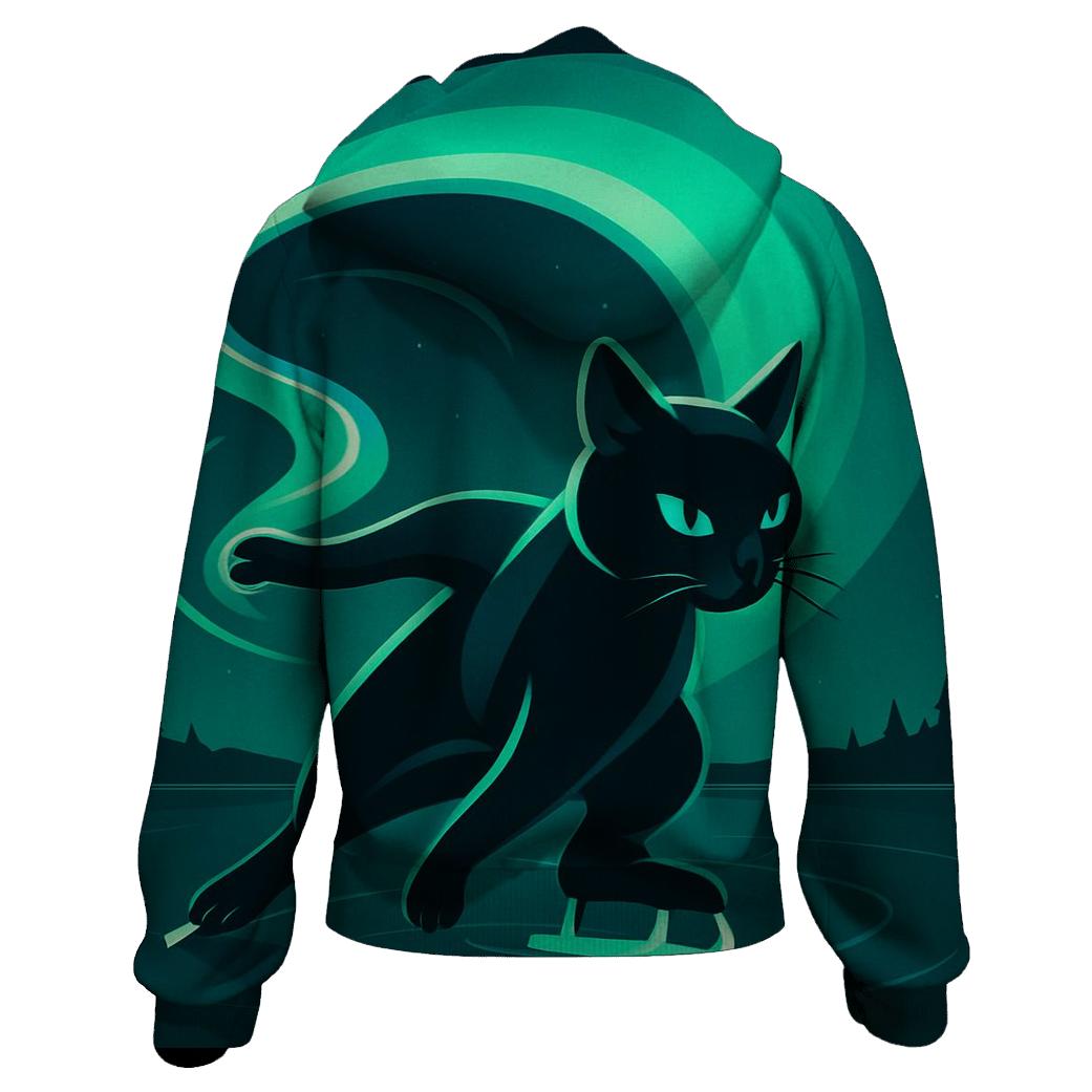 Aurora Ribbon Skater Cat premium hoodies