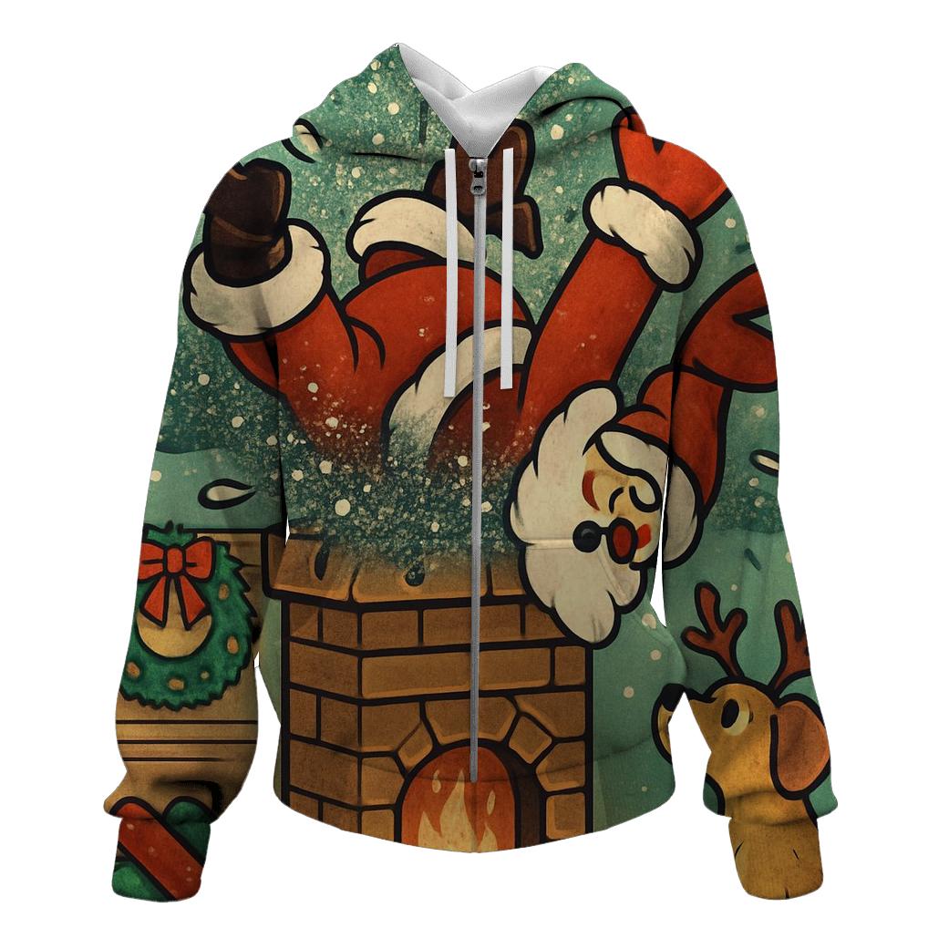 Santa Stuck In Chimney With Sparkle Soot hoodie trends
