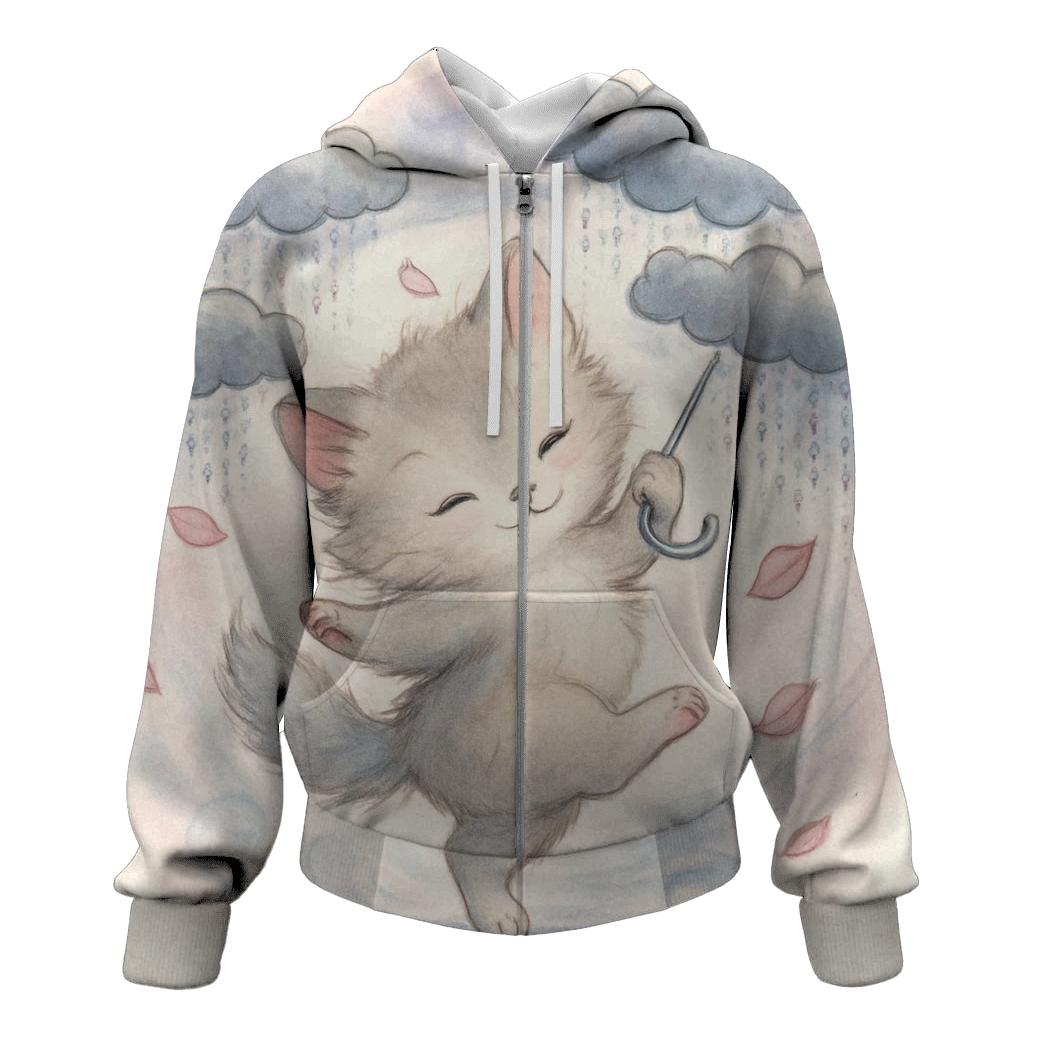 Raincloud Umbrella Kitten Waltz custom hoodies