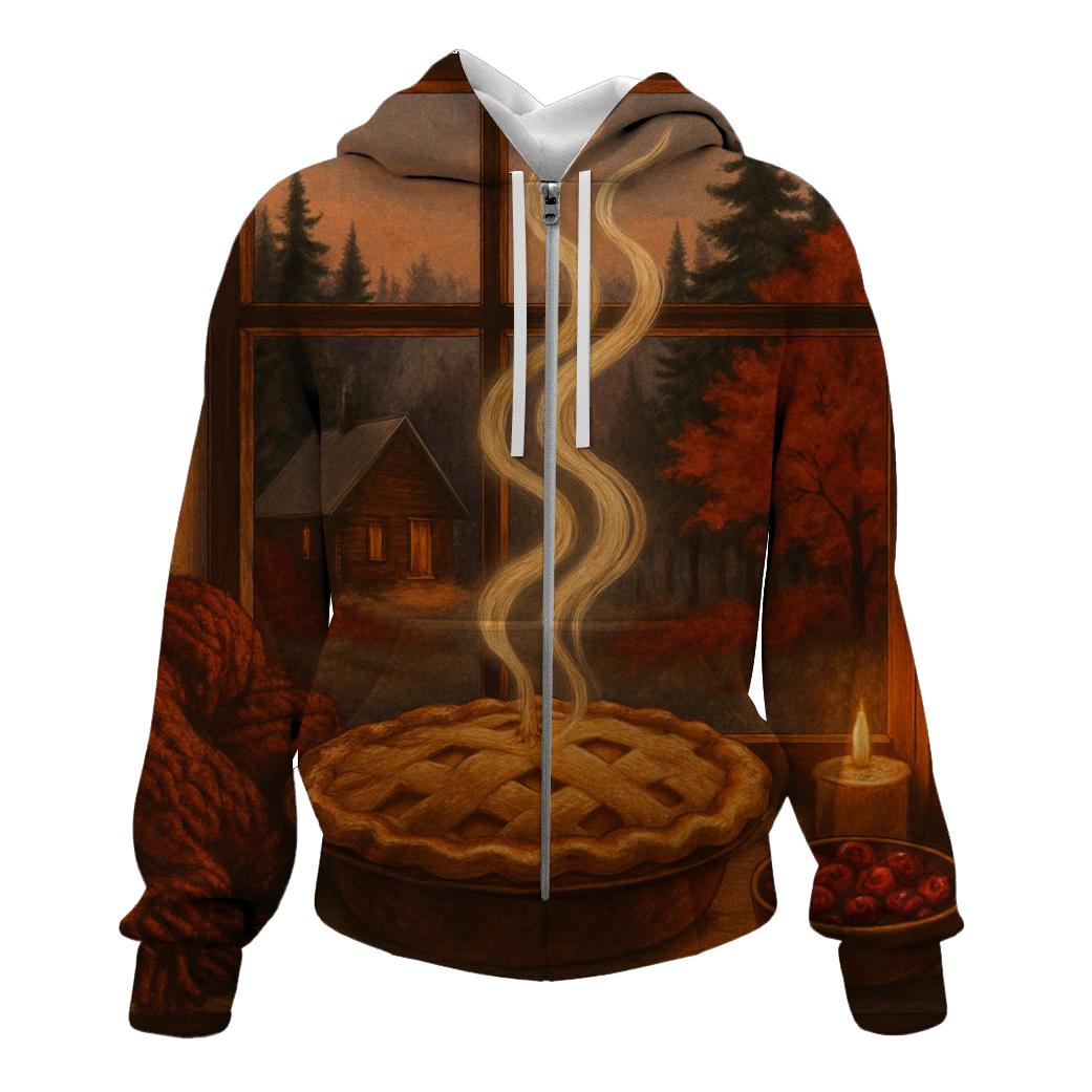 Cozy Cabin Pie Window Glow hoodie styles