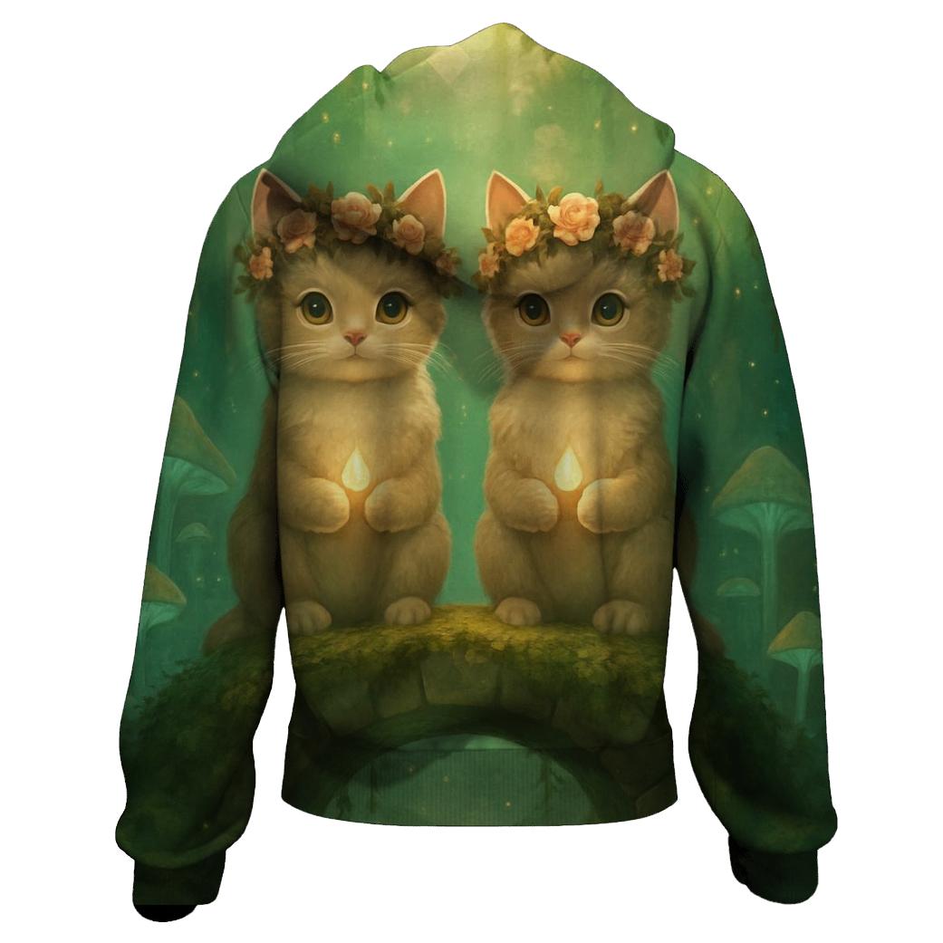 Mossy Shrine Guardian Kittens custom hoodies