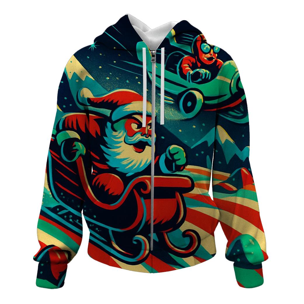 Vintage Sleigh Race Over Candy Dunes designer hoodies