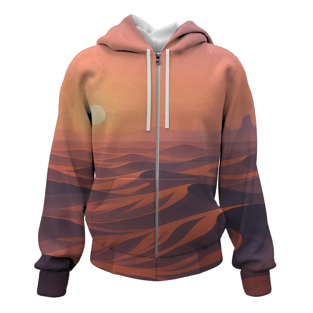 Pastel Dune Sea With Long Shadow Ridges custom hoodies