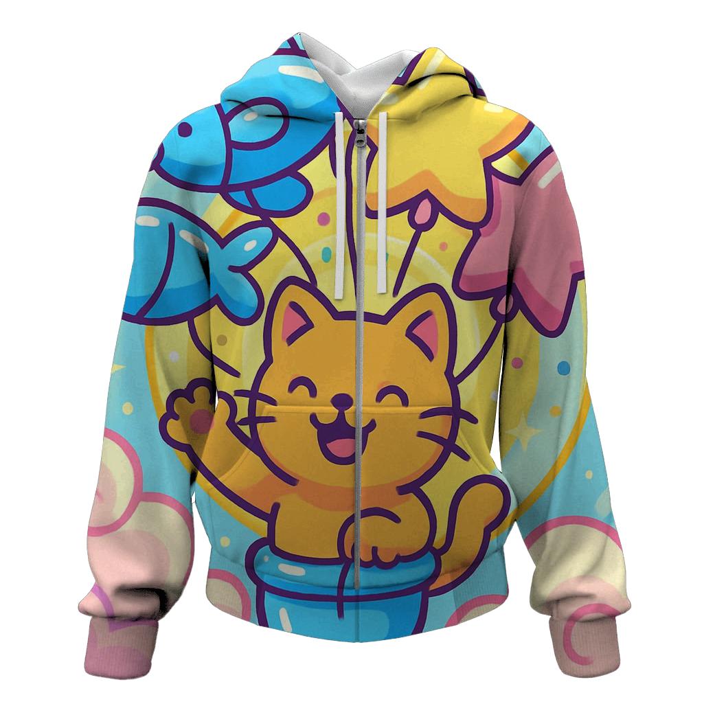 Candy Cloud Balloon Cat Parade premium hoodies
