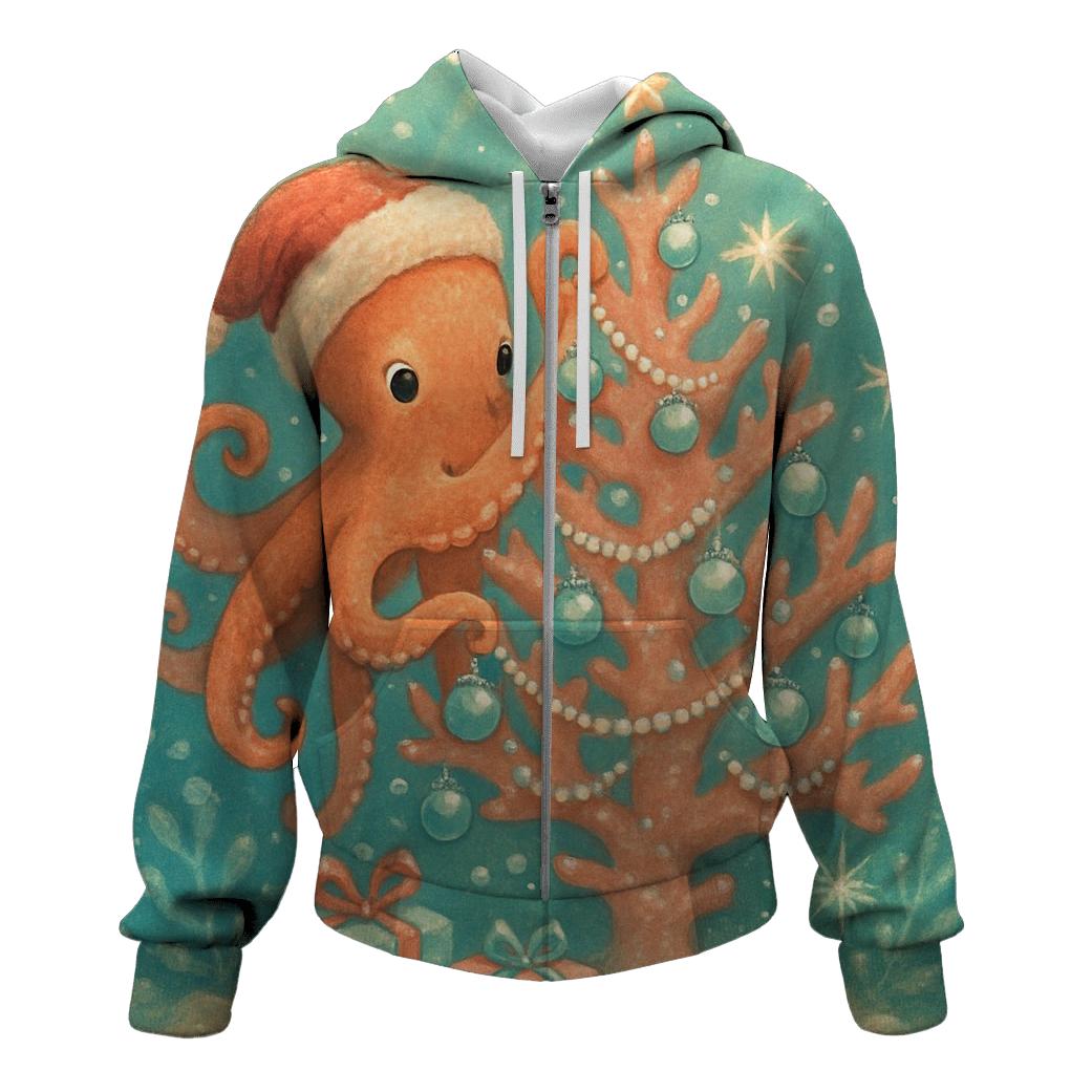 Frosted Ornament Octopus Tree Decorator premium hoodies