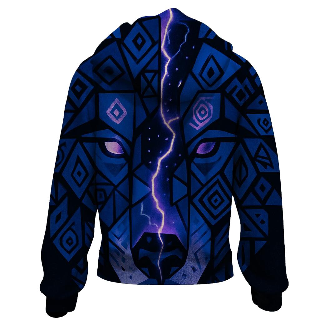 Indigo Rift Spirit Mask embroidered hoodies