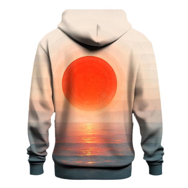 Abstract Flag Of Japan As Rising Sun Ocean Horizon hoodie designs