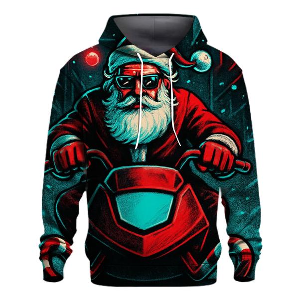 Neon Sleigh Street Racer Santa heavyweight hoodies