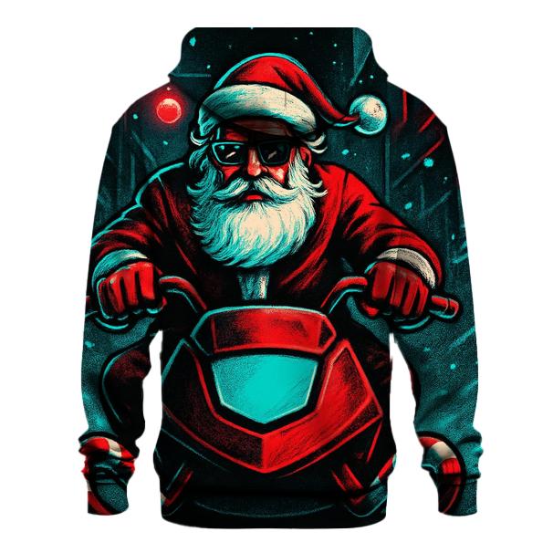 Neon Sleigh Street Racer Santa heavyweight hoodies