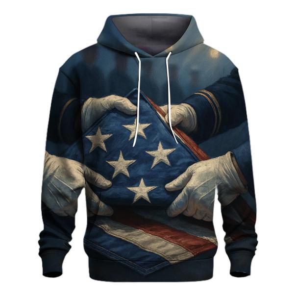 Folding Ceremony In Blue Hour Glow premium hoodies