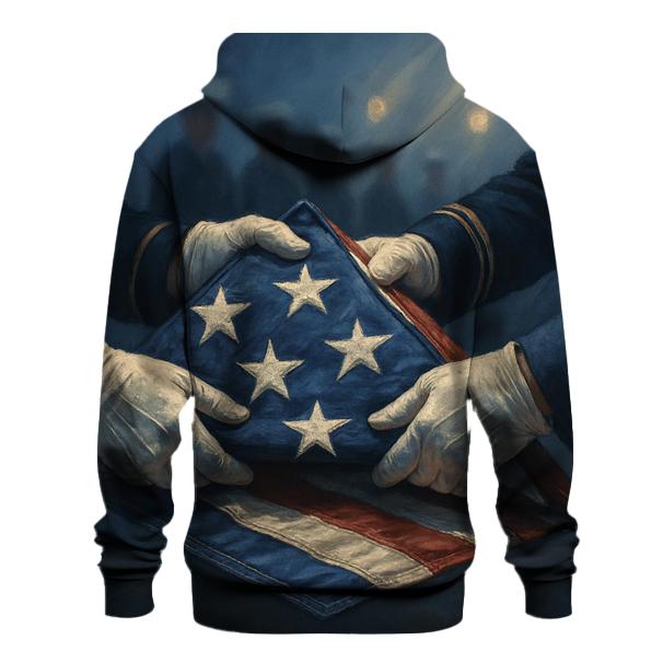 Folding Ceremony In Blue Hour Glow premium hoodies