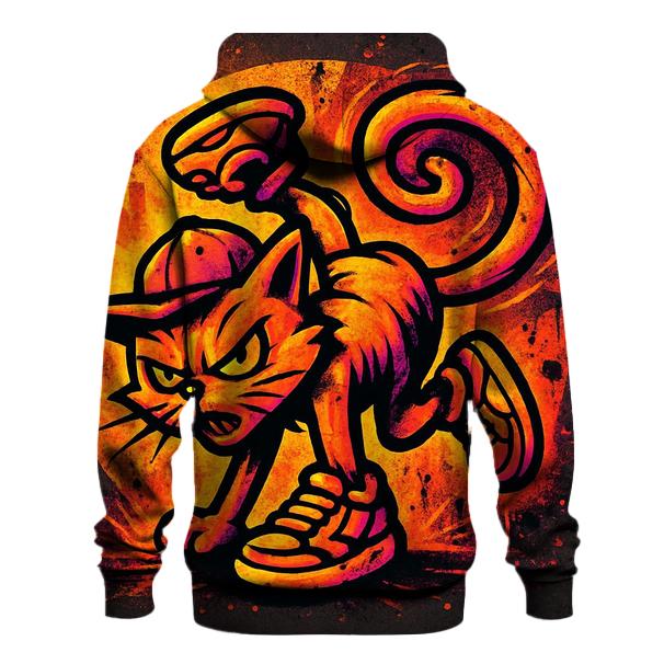 Sunset Graffiti Breakdance Cat premium hoodies