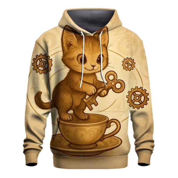 Clockwork Tea Party Kitten Orbit custom hoodies