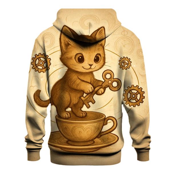 Clockwork Tea Party Kitten Orbit custom hoodies