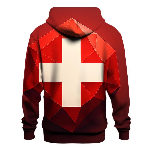 Minimalist Geometric Flag Of Switzerland As Alpine Crystal hoodie trends