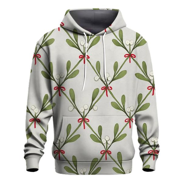 Mistletoe Crosshatch Trellis On Light Gray Background hoodie styles