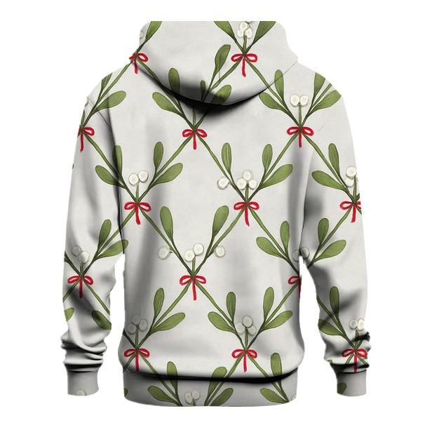 Mistletoe Crosshatch Trellis On Light Gray Background hoodie styles