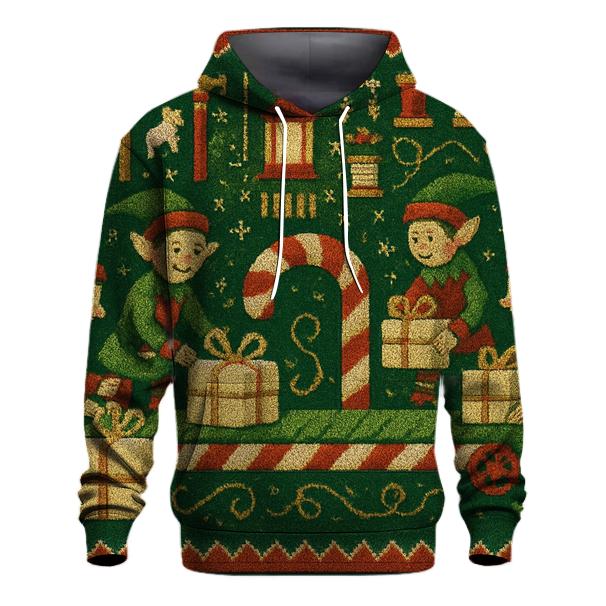 Elf Workshop Candy Cane Conveyor lightweight hoodies