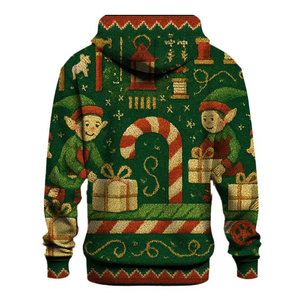 Elf Workshop Candy Cane Conveyor lightweight hoodies