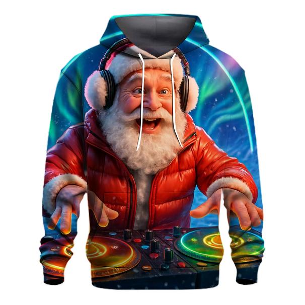 Santa DJ Blizzard Rave At The North Pole heavyweight hoodies