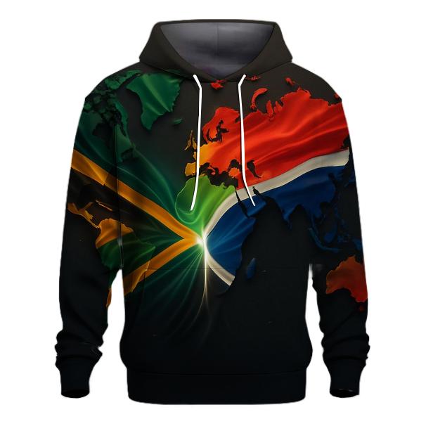 World Map Gradient Flag Of South Africa In Modern Light hoodies fashion