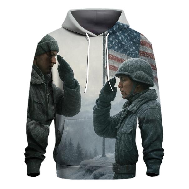 Honor Salute At Snowy Flag Ridge zip-up hoodies
