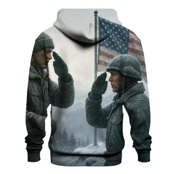 Honor Salute At Snowy Flag Ridge zip-up hoodies