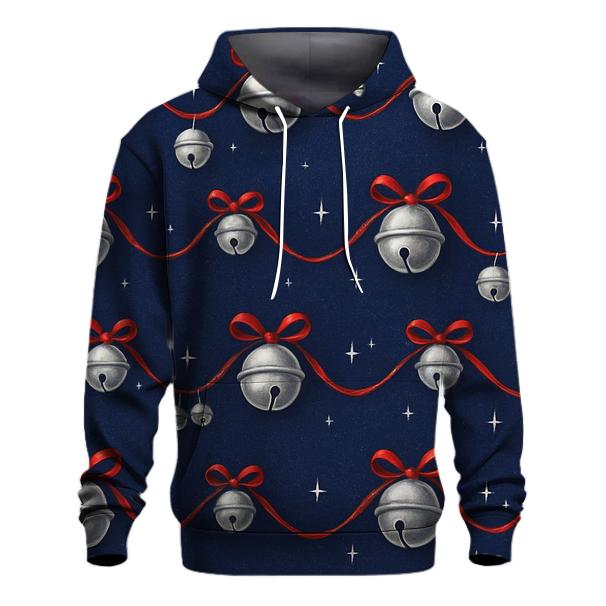 Silver Bell Wave Pattern On Indigo Background zip-up hoodies