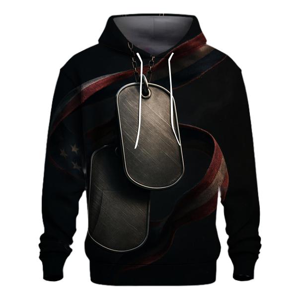 Dog Tags And Flag Threads In Spotlight Dust heavyweight hoodies