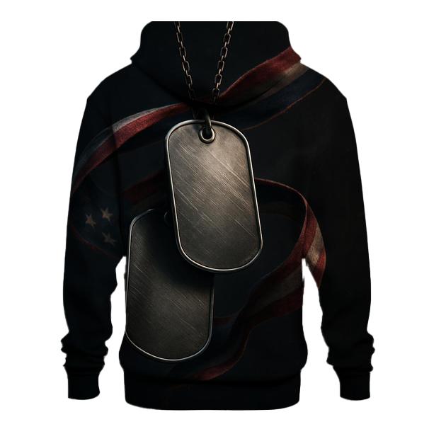 Dog Tags And Flag Threads In Spotlight Dust heavyweight hoodies