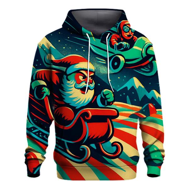 Vintage Sleigh Race Over Candy Dunes printed hoodies
